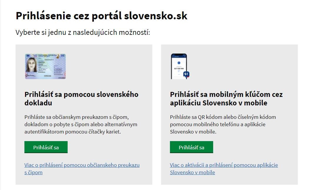 Slovensko.sk - možnosti